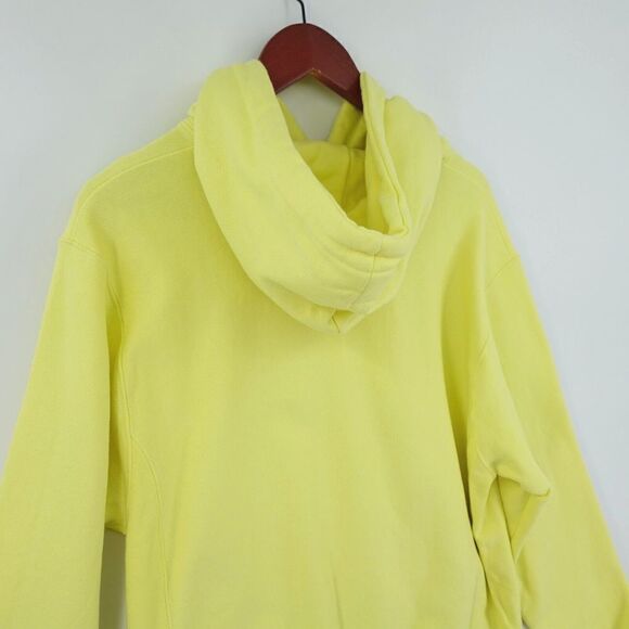 Champion Reverse Weave Hoodie Sweater Mens Medium Yellow Graphic Logo Cadmium - Picture 8 of 16